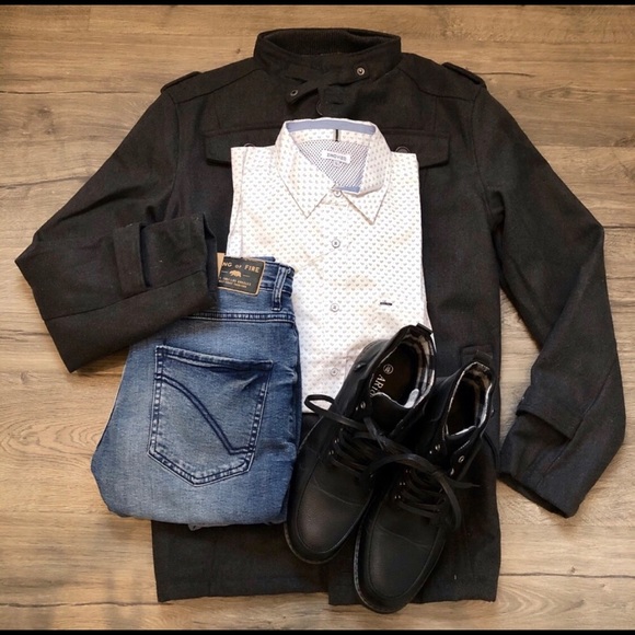 NIB Mens Black Vegan Leather Boot Lace up - Picture 4 of 8